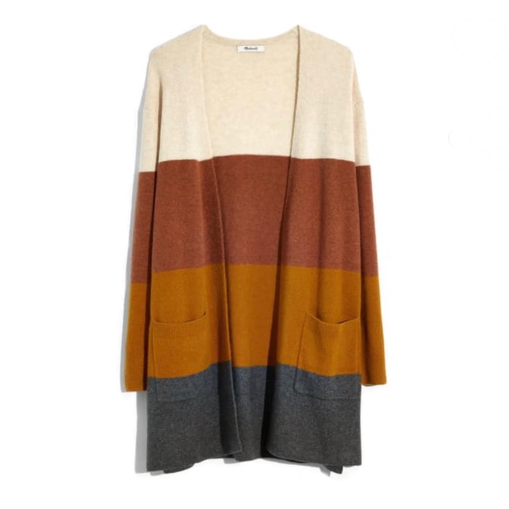 Madewell Kent Colorblock Cardigan Sweater